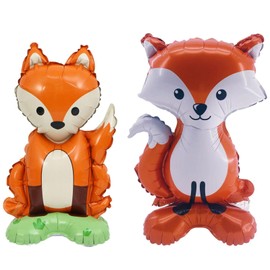 2 Pieces Of Fox Aluminum Film Balloons, Creative Cartoon Animals, Fun Shooting Background Props, Children'S Birthday Party Decoration.