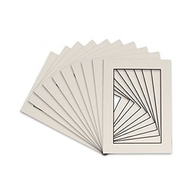 CountryArtHouse White Acid Free 5x7 Picture Frame Mat with Black Core Bevel Cut for 4x6 Pictures - Fits 5x7 Frame - Pack of 10