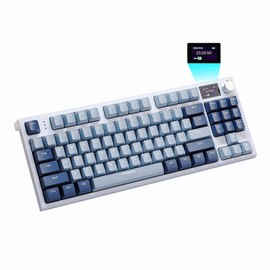 jeefull power 75% Wireless Mechanical Gaming Keyboard with TFT Screen & Knob, Hot swappable Mechanical Keyboard,Pre-Lubricated,2.4G/BT/USB-C,Gasket Office Keyboard, LED RGB Gaming Keyboard
