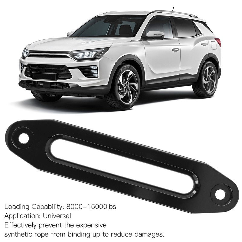 Winch Hawse Fairlead 10in/25.4cm 8000‑15000lb Loading Aluminium Anti Binding UniversalBlack