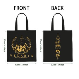 JTOUK Velaris The City of Starlight Acotar Book Lover Canvas Tote Bag Book Bag, Velaris Tote EU