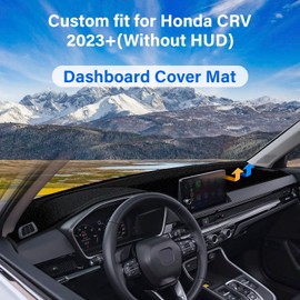 KENTUTO Dashboard Cover Mat for 2025 2024 2023 Honda CRV CR-V Accessories Dash Mat Dash Cover Pad UV Rays Peotector Anti-Glare Sunshade Interior (Without HUD, Black Trim)
