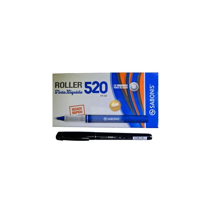 Pluma Roller Sabonis Fr520 Tinta Liquida Negra 0.5mm Caja con