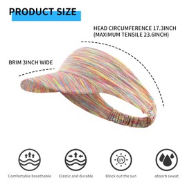 Feelorna Visor Cap Women's Elastic Foldable Sun Visor Sun Hat, Breathable and Sweat-Absorbing Tennis Cap for Golf Outdoor Unisex, purple