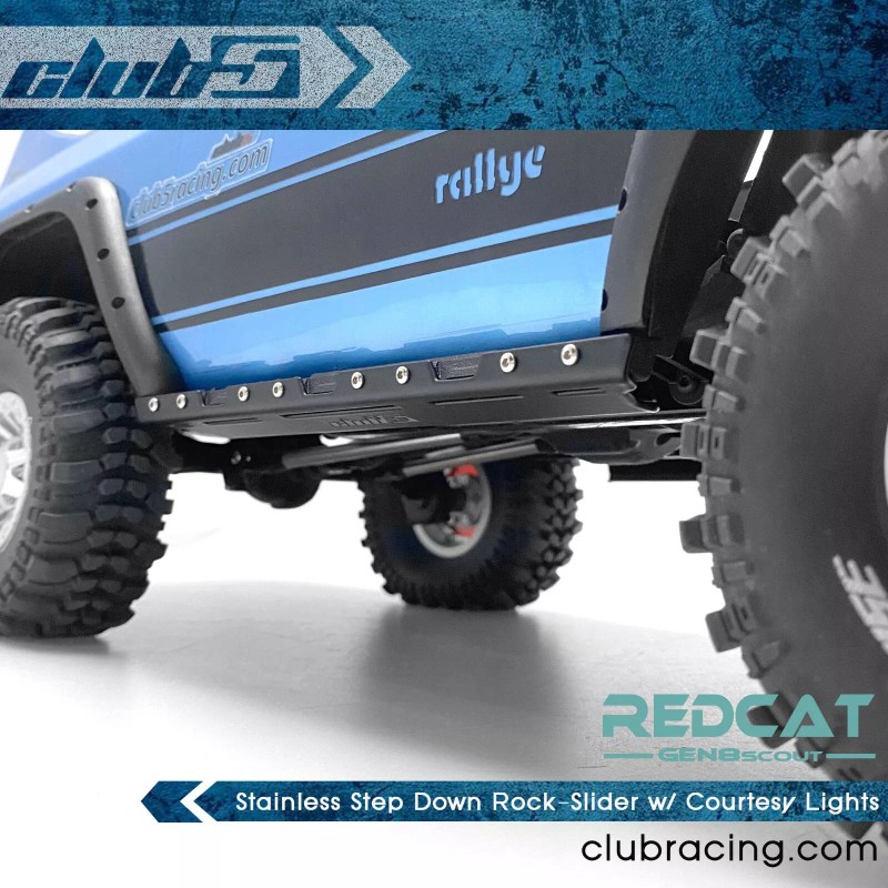 Club 5 Racing Stainless Step Down Rock-Slider w/ Courtesy Lights