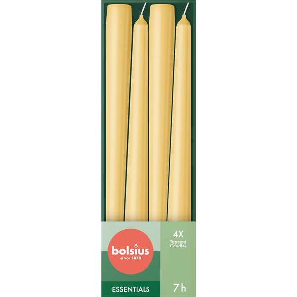 Bolsius Tapered Candles - Beige - 4-Pack - 24.5 cm