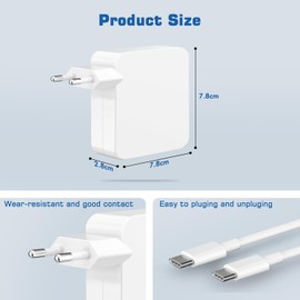 106W Mac Book Pro Ladegerät, 106W Typ USB C Schnellladegerät Netzteil für Mac Book Pro 16, 15, 14, 13 Zoll, Mac Book Air 13 Zoll, i Pad Pro.