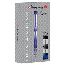 Platignum Tixx Blue Fountain Pen [Pack of 12] 2000 Metre Writing Length [Ref: 50459]