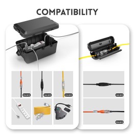 Outdoor Electrical Box Waterproof, 4 Pack, Outdoor Extension Cord Cover, Protect Power Strip, Outdoor Timer Outlet, Extension Cord, Black