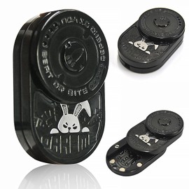 WaJexy Fidget Toys Adults, Premium Alloy Mechanical Fidget Toy, Rabbit Ding Ding Fidget Slider, Help Relieve Stress,Compact Portable Sensory Fidget Tool,Gifts for Adults and Teens (Mix Black)