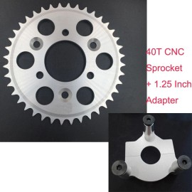 ntnmotorcycle Rear Hub 40T CNC Chain Sprocket & Adapter 1.25"-2 Stroke Engine SPOKE WHEEL BIKE
