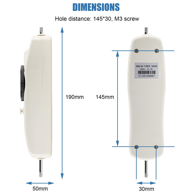 BAOSHISHAN 50lb Push Pull Force Gauge Force Tester Meter with
