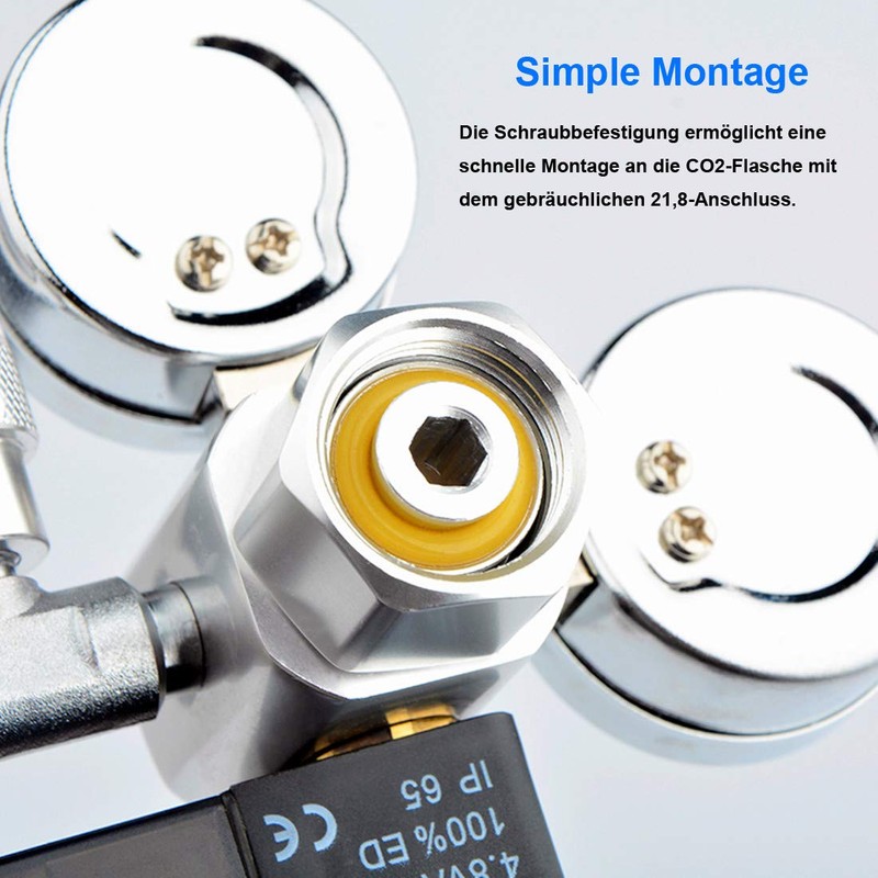 OrangeClub Pressure Regulator CO2 Variant Reusable with Fixed Solenoid Valve