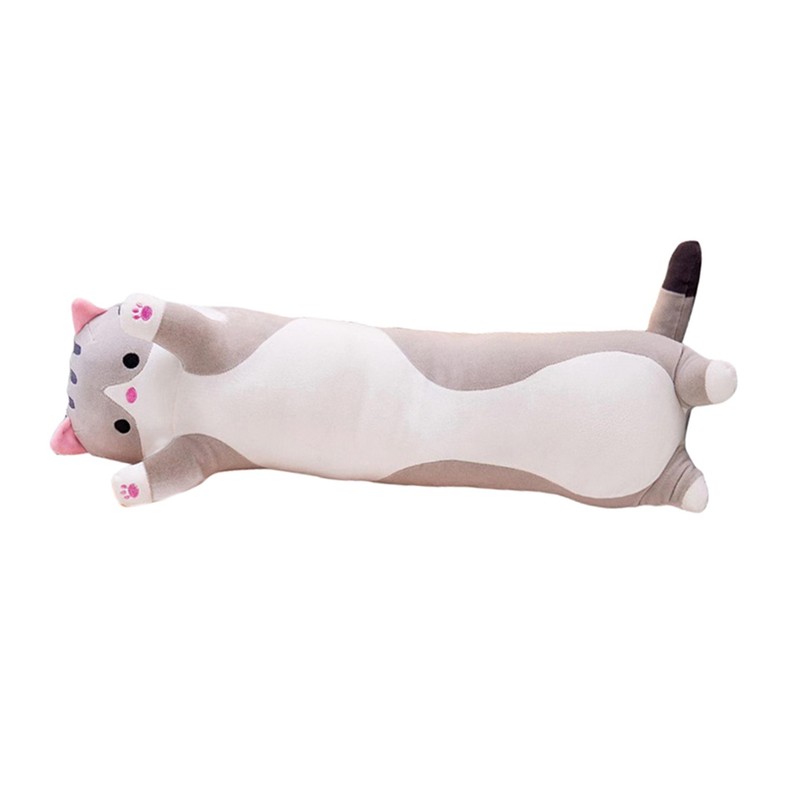 Cute Cartoon Cat Shaped Doll Plush Sleeping Long Throw Pillow