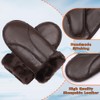 Men Winter Mittens Shearling Sheepskin Mittens Warm Fur Lined Mittens