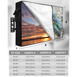 Ocean Outdoor TV Cover 43 Inch Weatherproof, Sea Turtle Nautical Map TV Covers for Outside, 600D Thick Waterproof Outdoor TVs Screen Protector with Zipper for 40 to 43 inch Screens