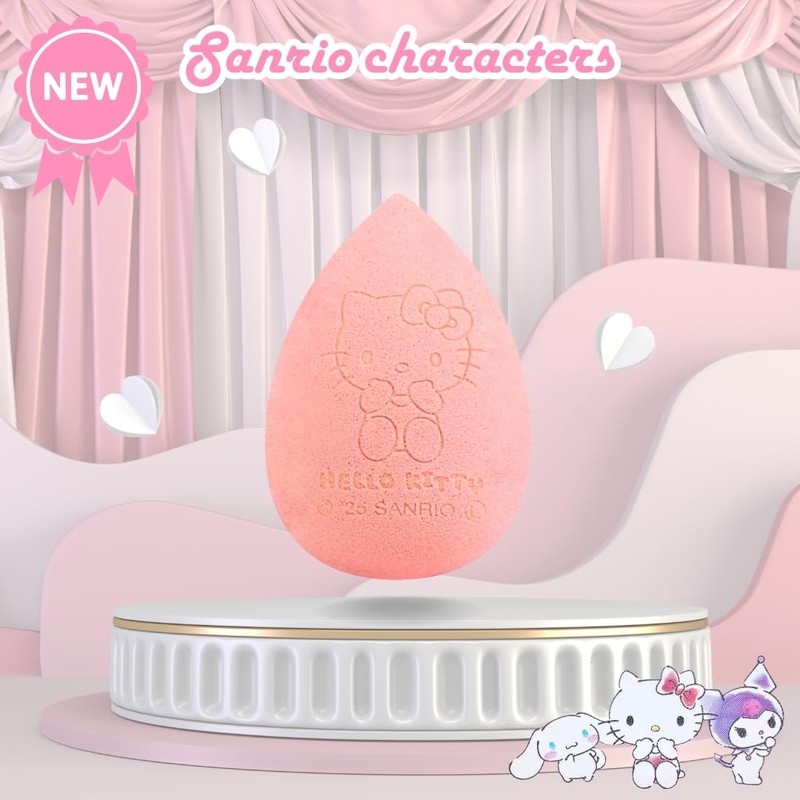 Sanrio Character Makeup Sponge with Stand Stand 3 Piece Foundation