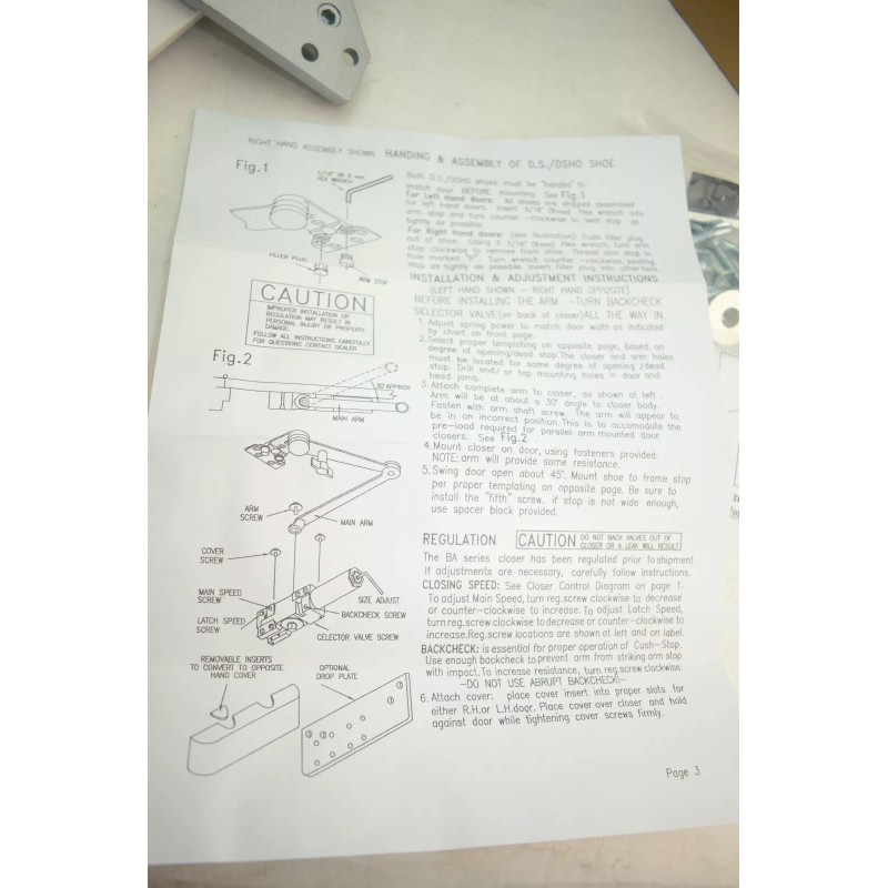 Design Hardware 416 AL Heavy Duty Arm with Dead Stop