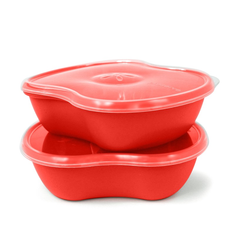 Preserve Food Storage Sandwich Container, Poppy Red, 25 oz., Set