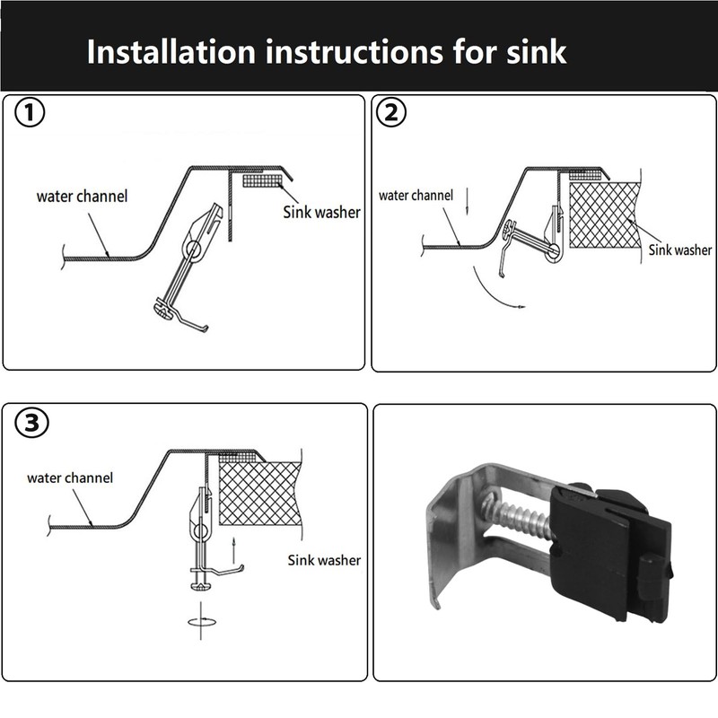 SopimusZ 10Pcs Undermount Sink Clips,Kitchen Sink Clips Installation Repair,Hardware Clips