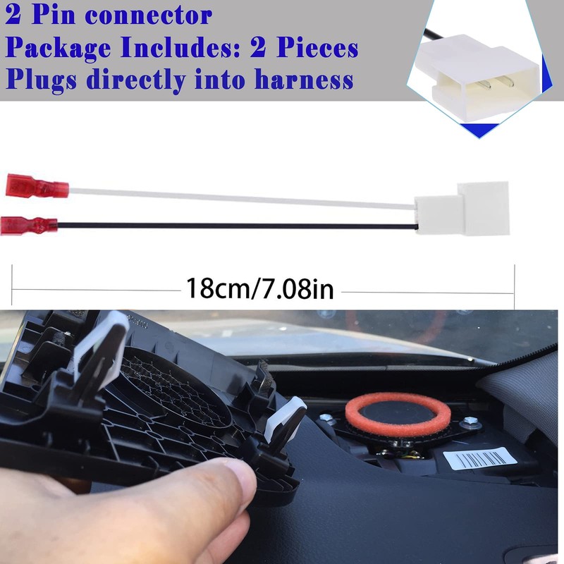 2 Pack 72-8104 Speaker Harness Adapter Compatible with Toyota Speaker