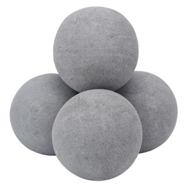 Skyflame 6-inch Ceramic Fire Balls, 4 Pack Gray Round Fire Stones for Natural/Propane Indoor/Outdoor Fire Pits/Fireplaces/Fire Bowls Accessory