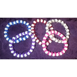 25 Mystery White Tri-Bead Kandi Bracelets-EDC-