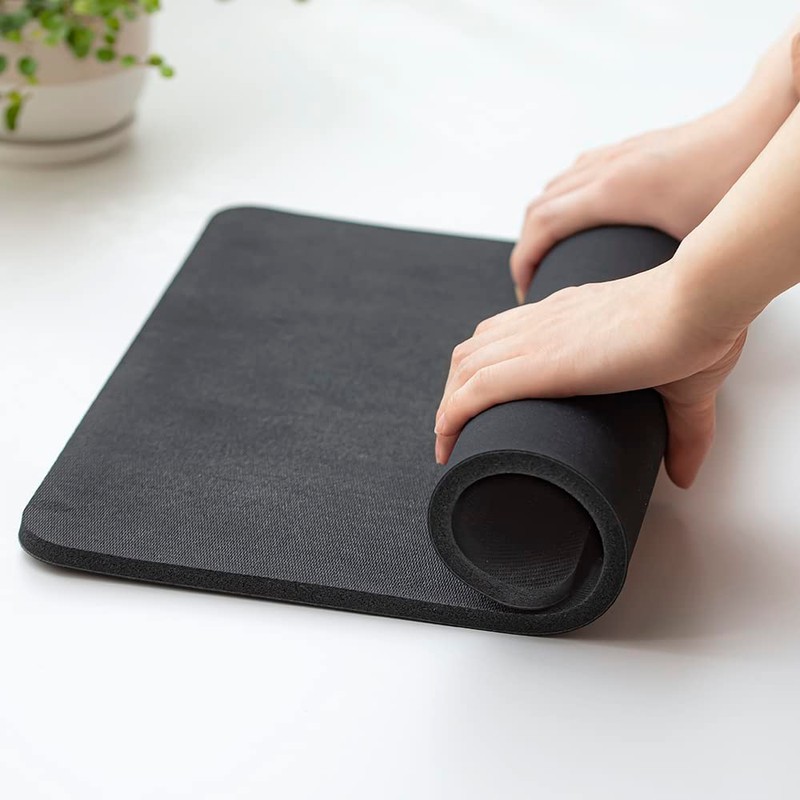 &NE NEO-243-BK Lava Stone Bath Mat, Soft, Lava Stone Bath