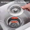 2 Pack – 3-in-1 Kitchen Sink Drain Strainer Stopper, 304