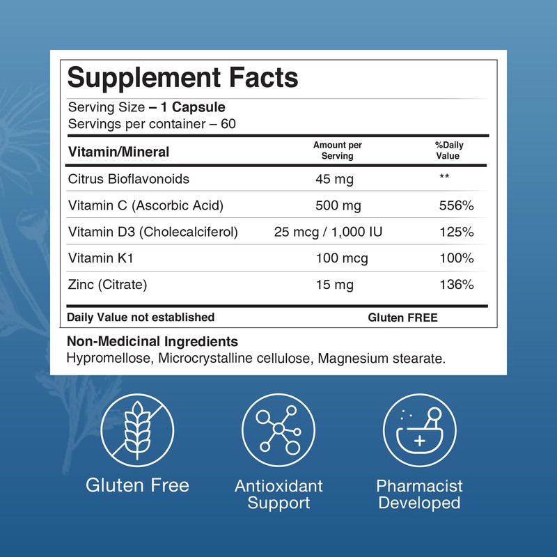ZAX'S Bruise Vitamin Pharmacist Developed Bruising Supplements Potent Bruising Swelling