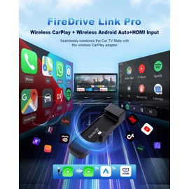 Carlinkit Wireless CarPlay & Android Auto Adapter, FireDrive Link Pro with HDMI for Fire TV Stick, Wireless Dongle & Car TV Converter for OEM Wired CarPlay Vehicles, Plug & Play