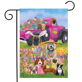 Briarwood Lane Easter Dogs Holiday Humor Garden Flag Decorated Eggs 12.5" x 18"