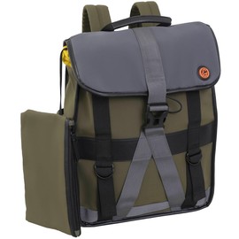 Joan & David 18 Inch Sport Nylon Backpack with Padded Laptop Sleeve, Mesh Organizer Pockets (Olive/Multi)