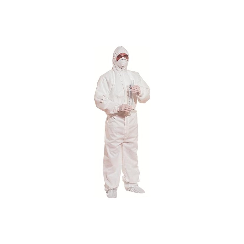Deltaplus DT221TM Deltatek 6000 Hooded Protective Suit - Disposable, White,