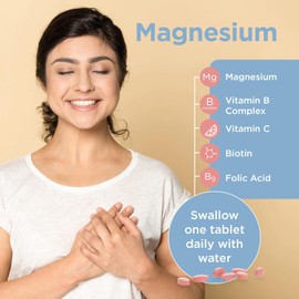 Healthspan Magnesium 375mg | Everyday Support for Muscles & Nervous System | Added B Vitamins Complex | Added Benefits for Your Bones, Teeth & Energy Levels | Vegan (90 Tablets)