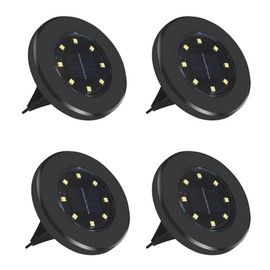 TENGJU Solar Ground Lights, 4 Pack Walking Ground Decoration Spotlights, 8LED Solar Pathway Waterproof Outdoor Garden Landscape Lighting for Yard Deck Lawn Patio Steps Pathway Sidewalk Deck