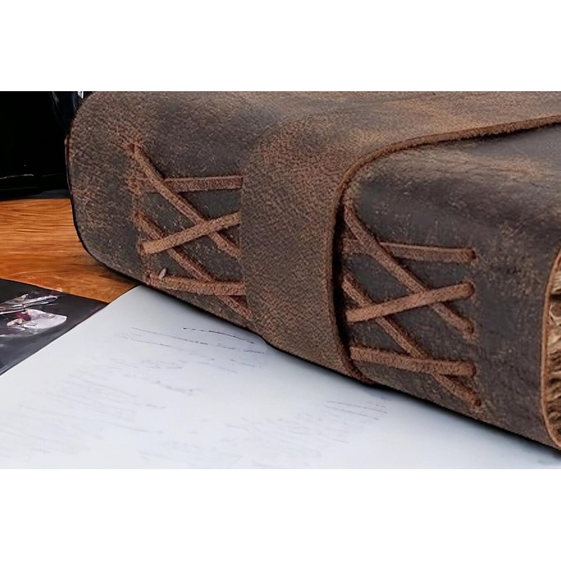 Vintage Leather Journal Rustic Brown A5 Notebook 200 Pages Leather