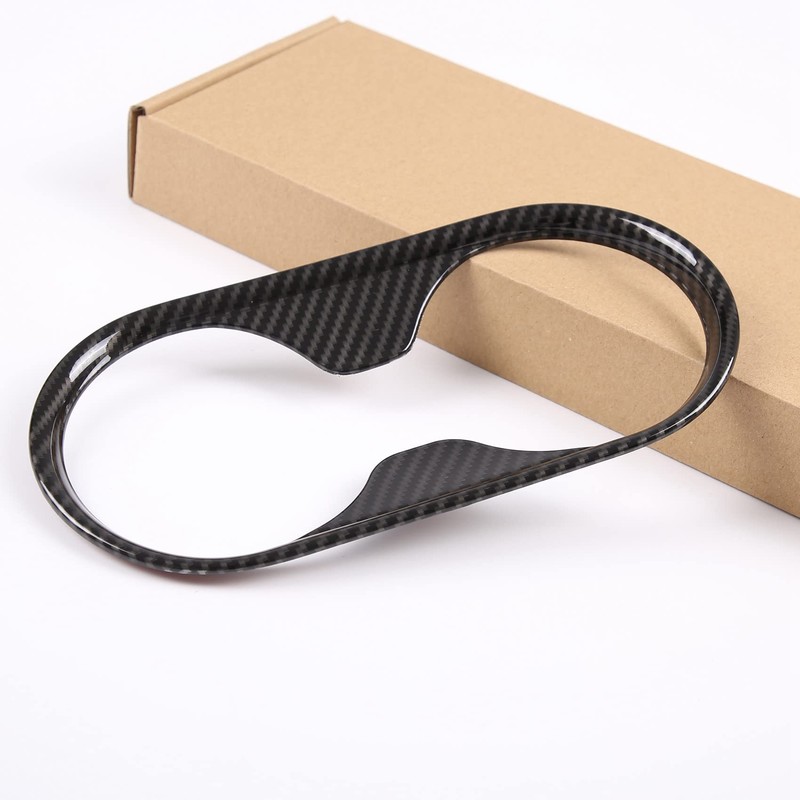 Aswalling Car Carbon Fiber ABS Gear Water Cup Frame Cover