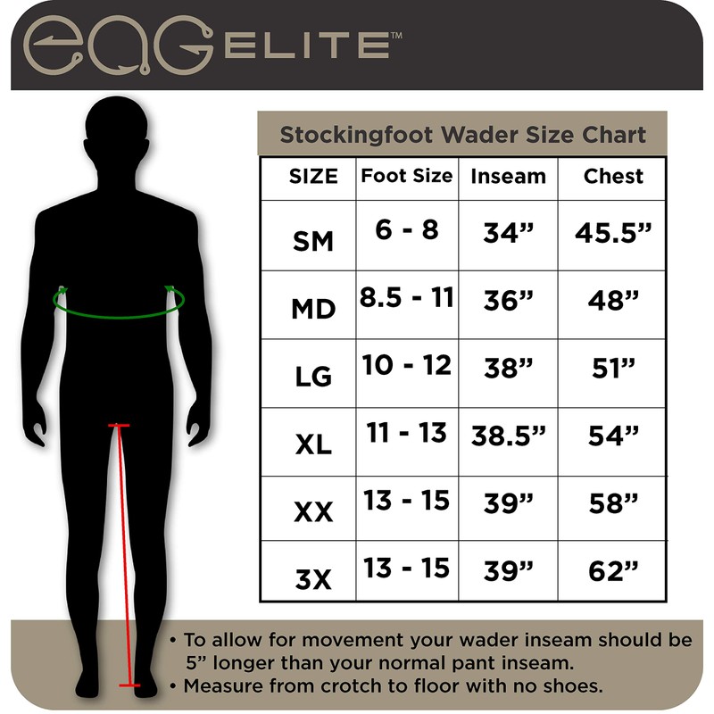 Paramount Outdoors EAG Elite 4 Breathable Stockingfoot Chest Fishing Wader