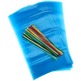 Maple Syrup Tapping Kit Maple Tree Tapping Replacement 24 Pcs 12.5" x 24" Blue Maple Syrup Bags and 50 Pcs Colorful Cable Ties for Maple Sugaring