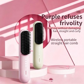 Go Brush Pro for Short Hair, 2026 Upgraded Cordless Straightening, 4 Temperature Settings, Ionic & Ceramic Care, 4000mAh USB-C Rechargeable for Frizz-Free Styling (Black)