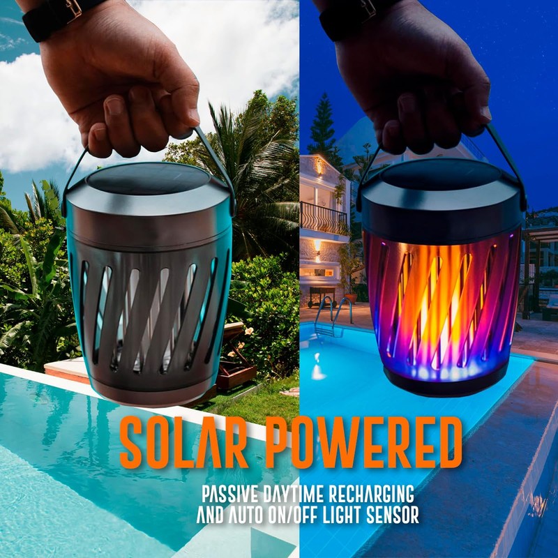 Solar Tiki Torch Lantern ZapperFlying Insect Control with Realistic Flickering