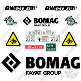 Aftermarket Fits Bomag BW 211 D Decal Kit Soil Compactor Roller