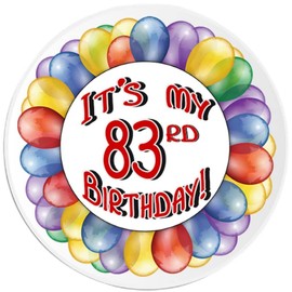 It's My 83rd Birthday! - Circle Sticker Decal 3 Inch - Happy Party Balloons