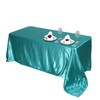 TABLECLOTHSFACTORY Turquoise 90x156 Rectangle Satin Tablecloth