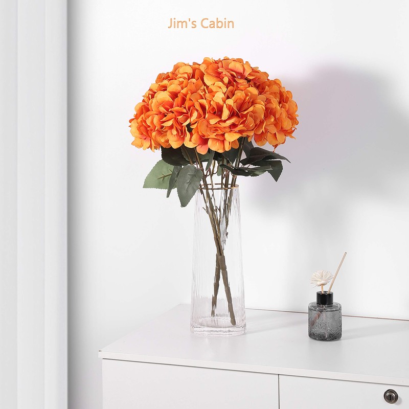 Jim's Cabin Artificial Flowers Silk Hydrangea Arrangements 1Bouquet with 5