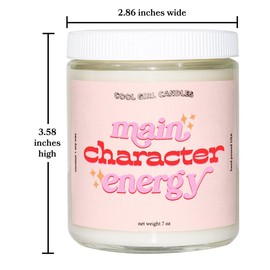 Cool Girl Candles | Main Character Energy Balsam + Cedar Scented Candle Preppy Pink Room Decor Aesthetic Room Decor Pastel Danish Y2K Gift for Sister Tiktok Viral Candle