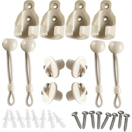 New Bungee kit + end caps Universal Replacement Mounting Brackets of Exterior Sun Shades Outdoor/Indoor Roller up Blinds (Beige, 2pack)