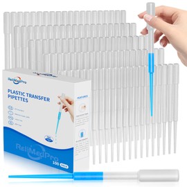 ReliMedPro 100 PCS 3ML Dropper Pipettes Essential Oil Transfer, Disposable Plastic Eye Dropper for Science Experiments, Crafting, Makeup Tool, 3ml-Improved