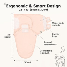 3-Pack Organic Baby Swaddle Sleep Sacks - Newborn Swaddle Sack, Ergonomic Baby Swaddles 0-3 Months, Swaddles for Newborns, Baby Sleep Sack, Baby Swaddle Blanket Wrap, Baby Essentials (Angelic)